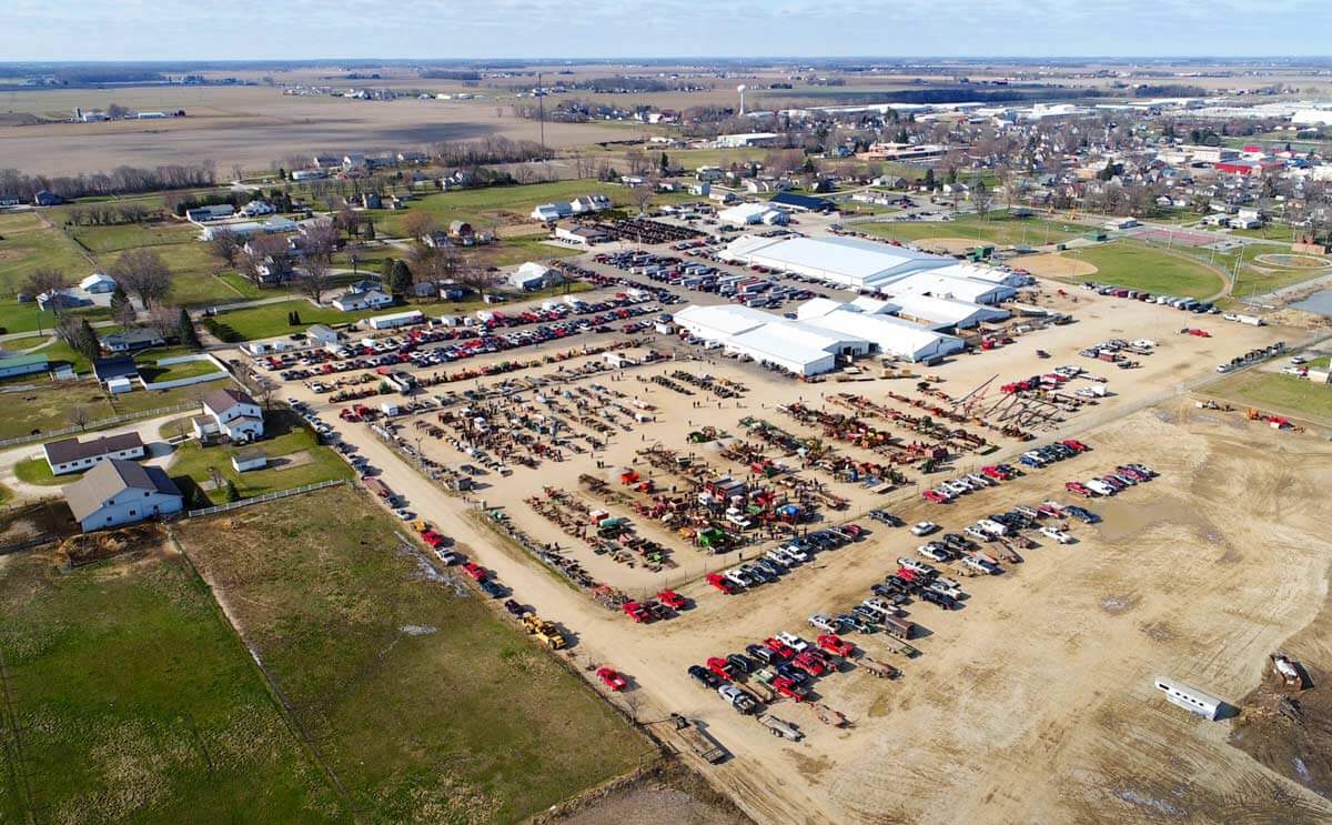 Overhead view of Topeka Livestock Auctions barns