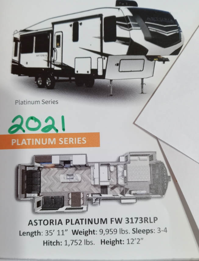 RV Auction: 2021 Astoria Platinum