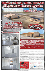 Commercial Property for Auction in Howe, Indiana: 1.43 Acres