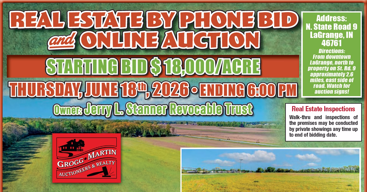 LaGrange Real Estate by Phone Bid & Online Auction: 29.02 acres in two tracts, Ends June 18th