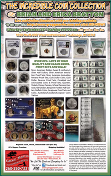 Coin auction: The Incredible Coin Collection of Brian and Erica Bratton, September 19, 2026